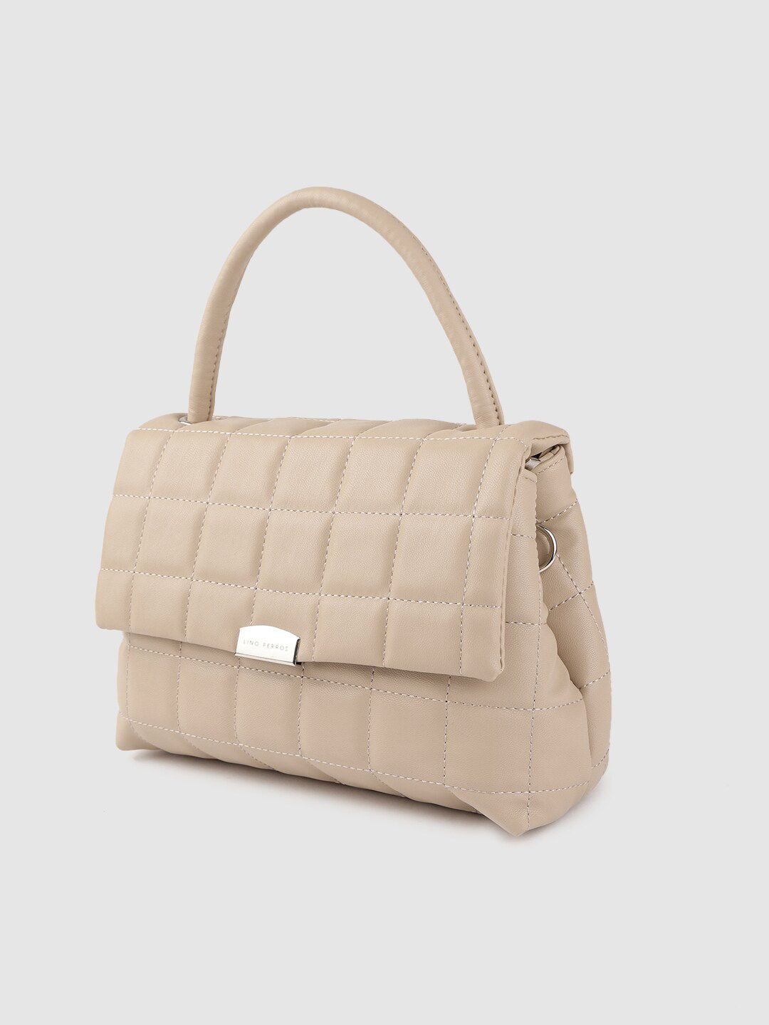 Lino Perros Beige Quilted Satchel