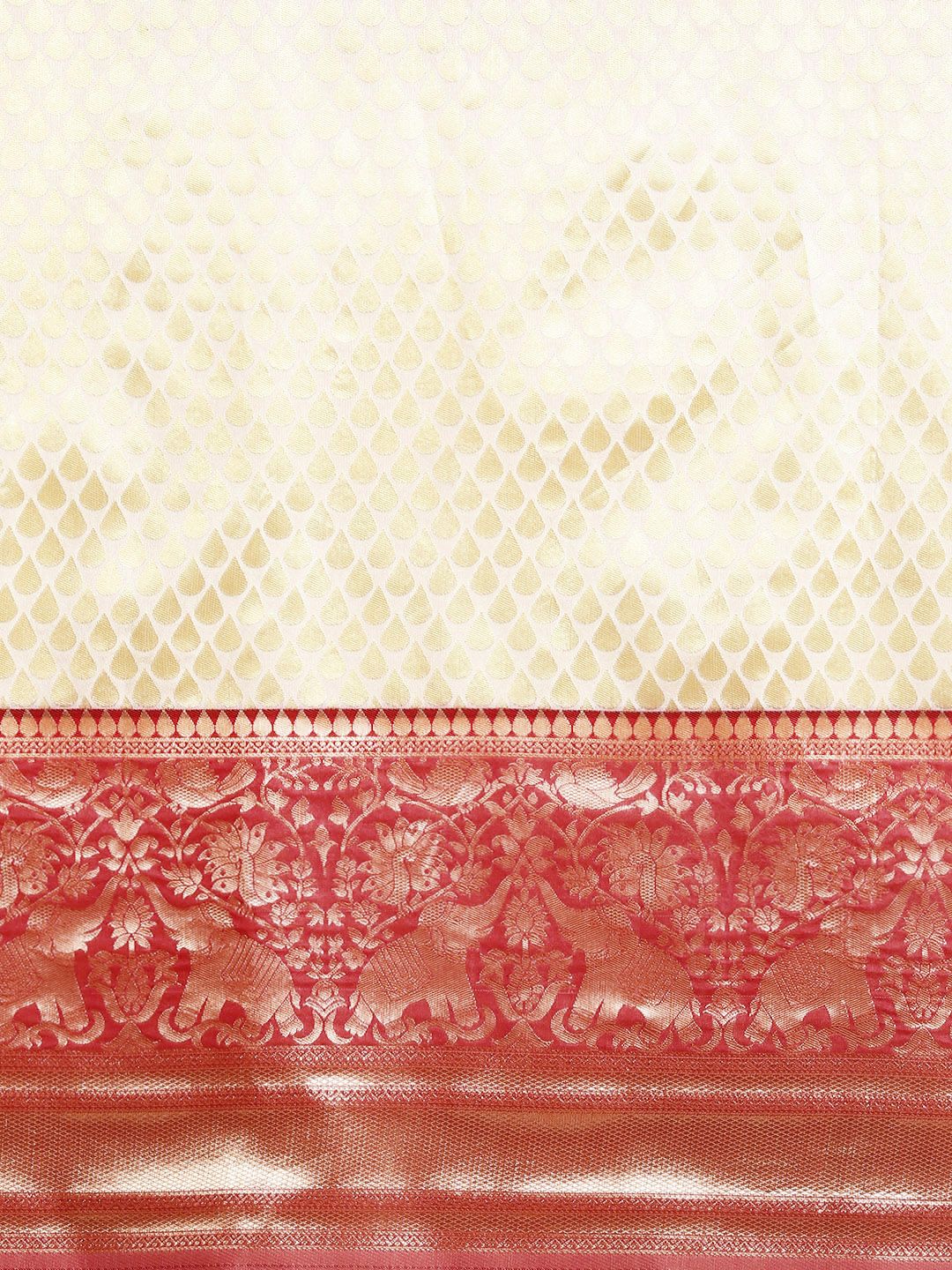 Saree mall Off White & Pink Ethnic Motifs Zari Silk Blend Kanjeevaram Sarees