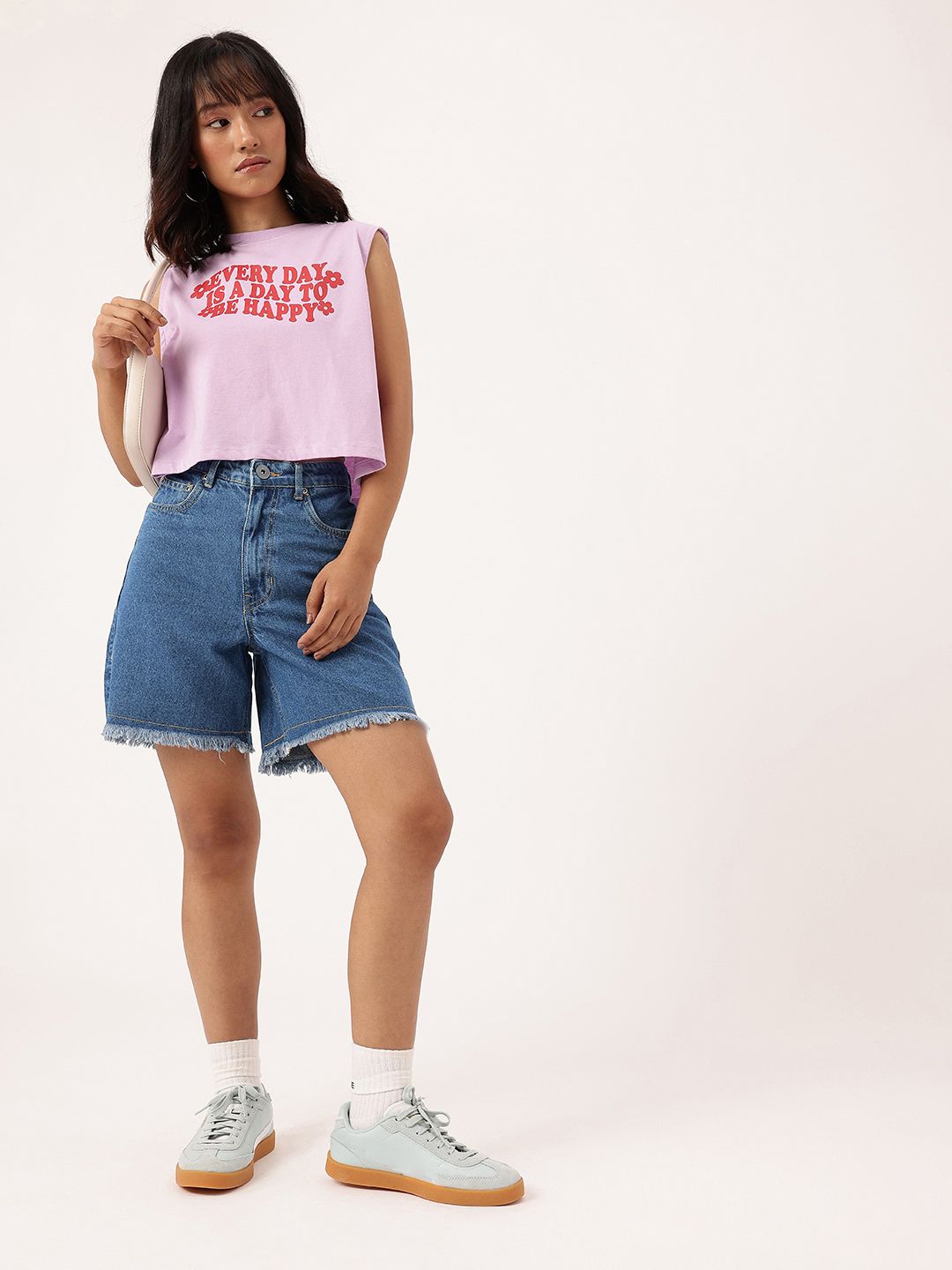 DressBerry Women Urban Cool Frayed Denim Shorts