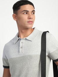 THE BEAR HOUSE Men Colourblocked Polo Collar T-shirt