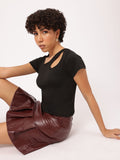 DressBerry Feminine Flair Cut-Out Top