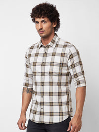 SPYKAR Long Sleeves Regular Fit Tartan Checks Opaque Checked Pure Cotton Casual Shirt