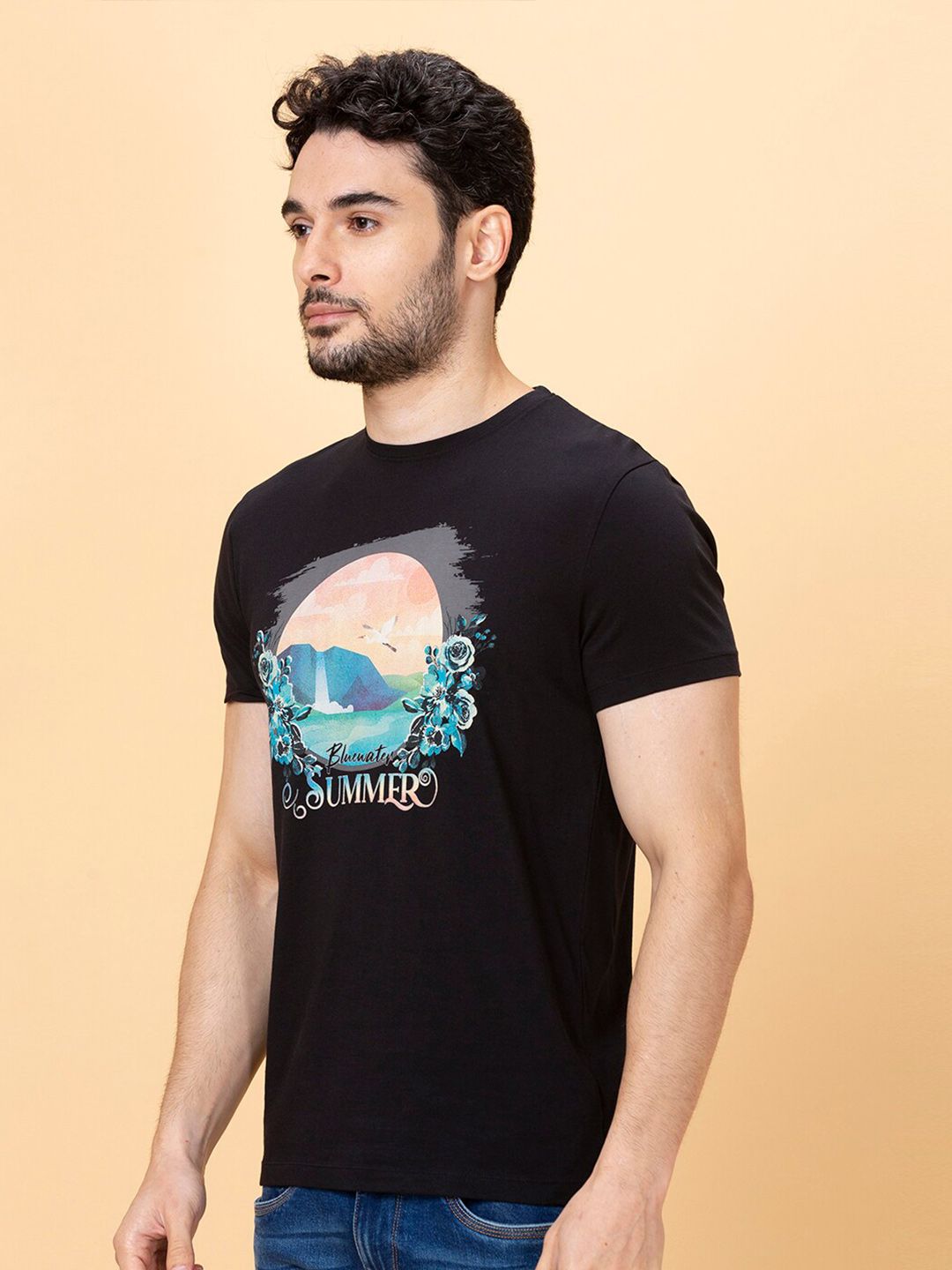 Being Human Graphic Printed Round Neck Casual T-shirt