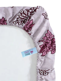 Myntra Elegant Homes Purple Floral 400 TC Single Bedsheet with 1 Pillow Covers