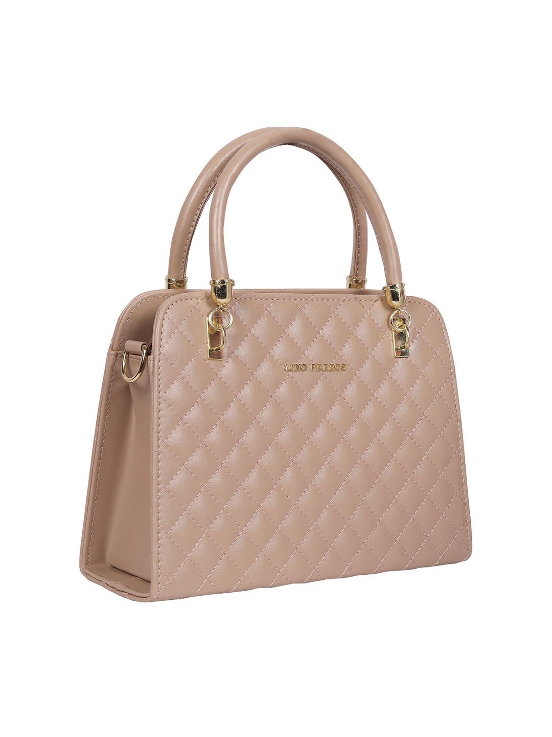 Lino Perros Beige Quilted Handheld Bag