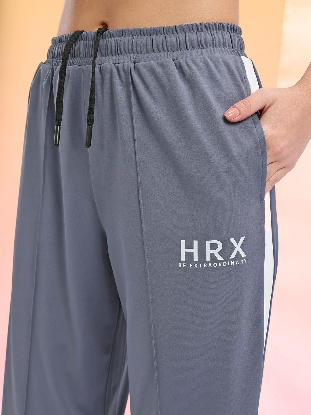 HRX by Hrithik Roshan Women Brand Logo Detail Rapid-Dry Cropped Running Track Pants