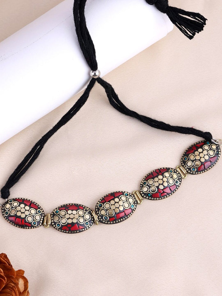 PANASH Women Gold-Plated Dome Necklace
