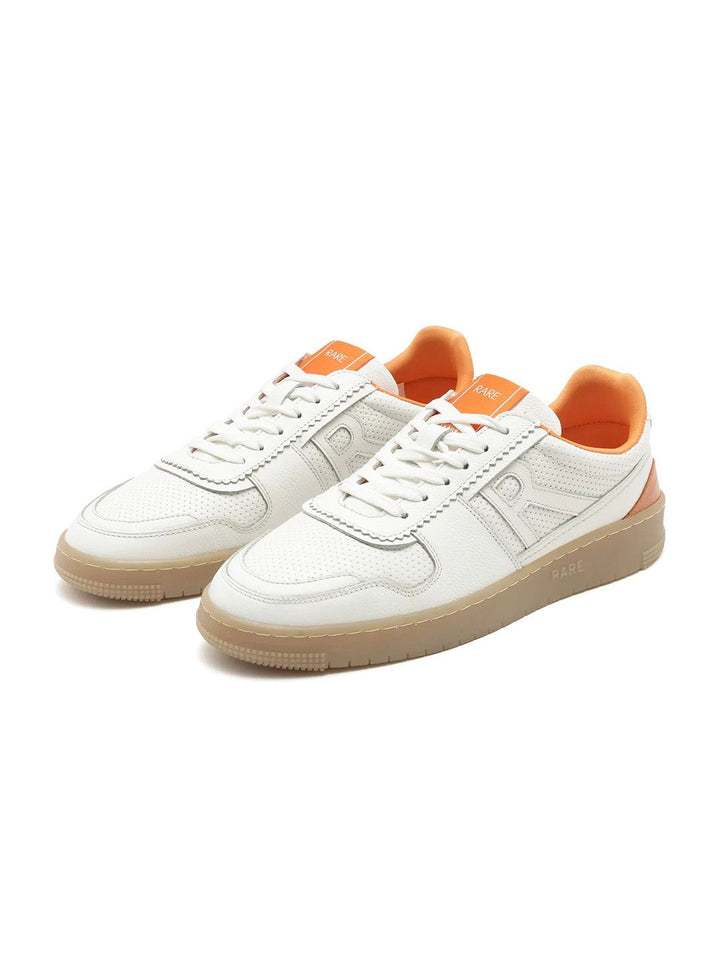 RARE RABBIT Men Neva White Lace-Ups Round Toe Leather Sneakers