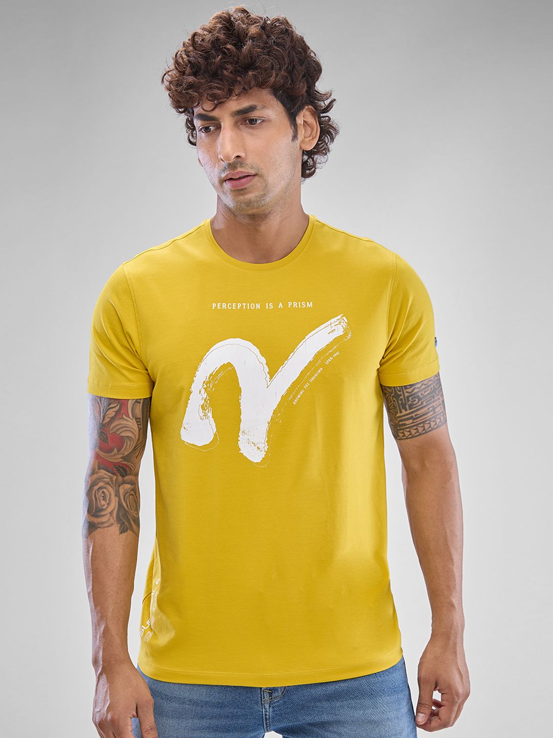 SPYKAR Men Typography Printed Slim Fit T-shirt
