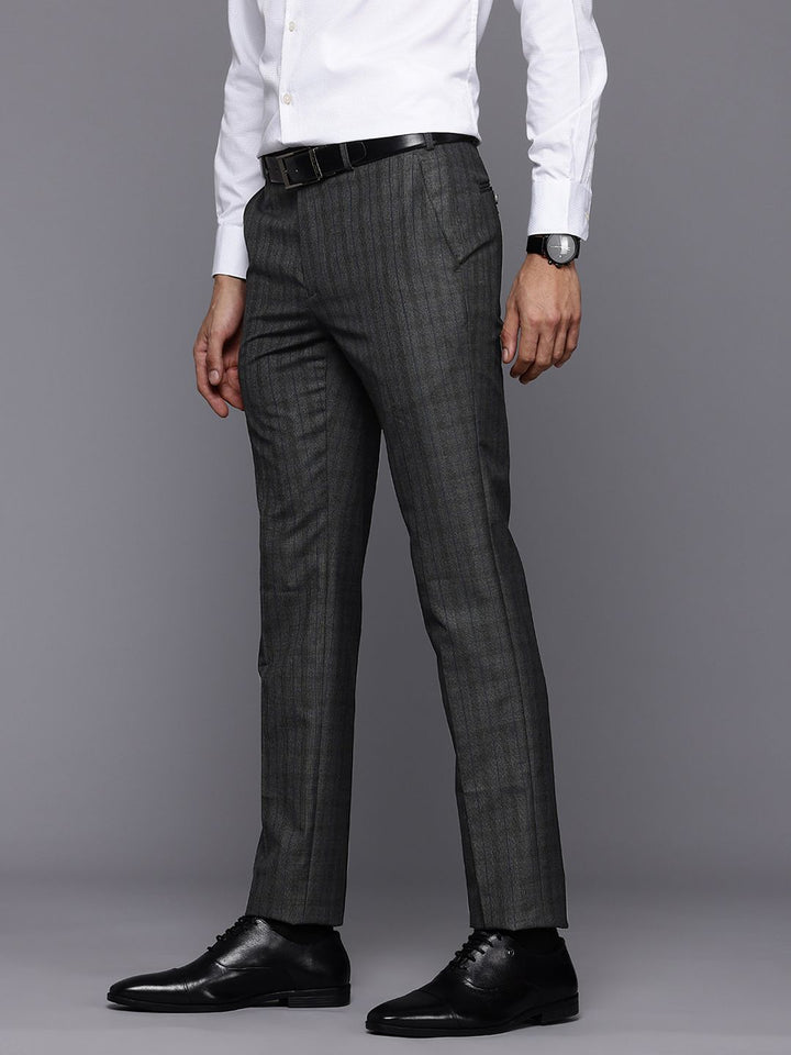 Raymond Men Checked Slim Fit Formal Trousers