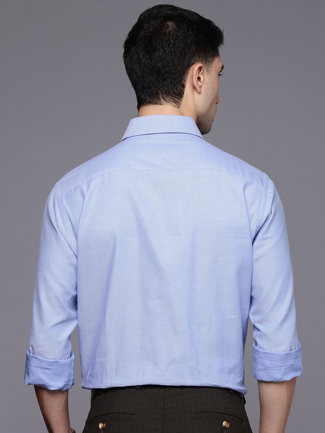 Raymond Slim Fit Textured Pure Cotton Formal Shirt