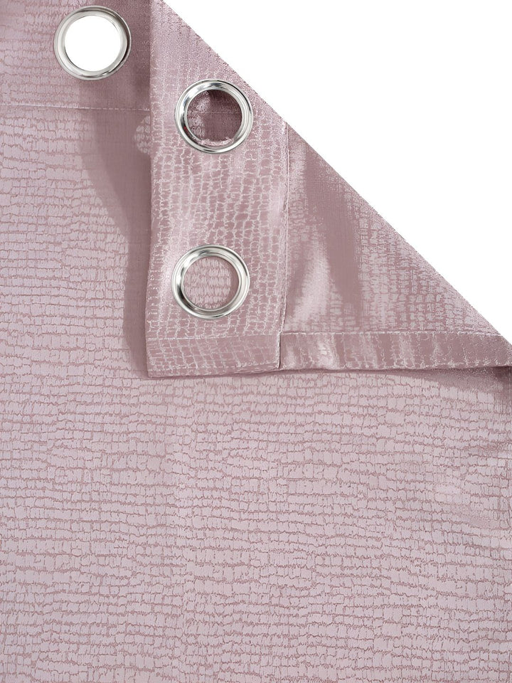 HOSTA HOMES Pink 2 Pieces Abstract Black Out Eyelet Door Curtain
