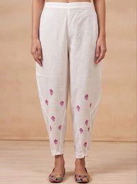 Rumah Chikankari Kurta Chikankari Biasa Wanita dengan Seluar