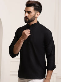 SOJANYA Lelaki Black Thread Work Kurta