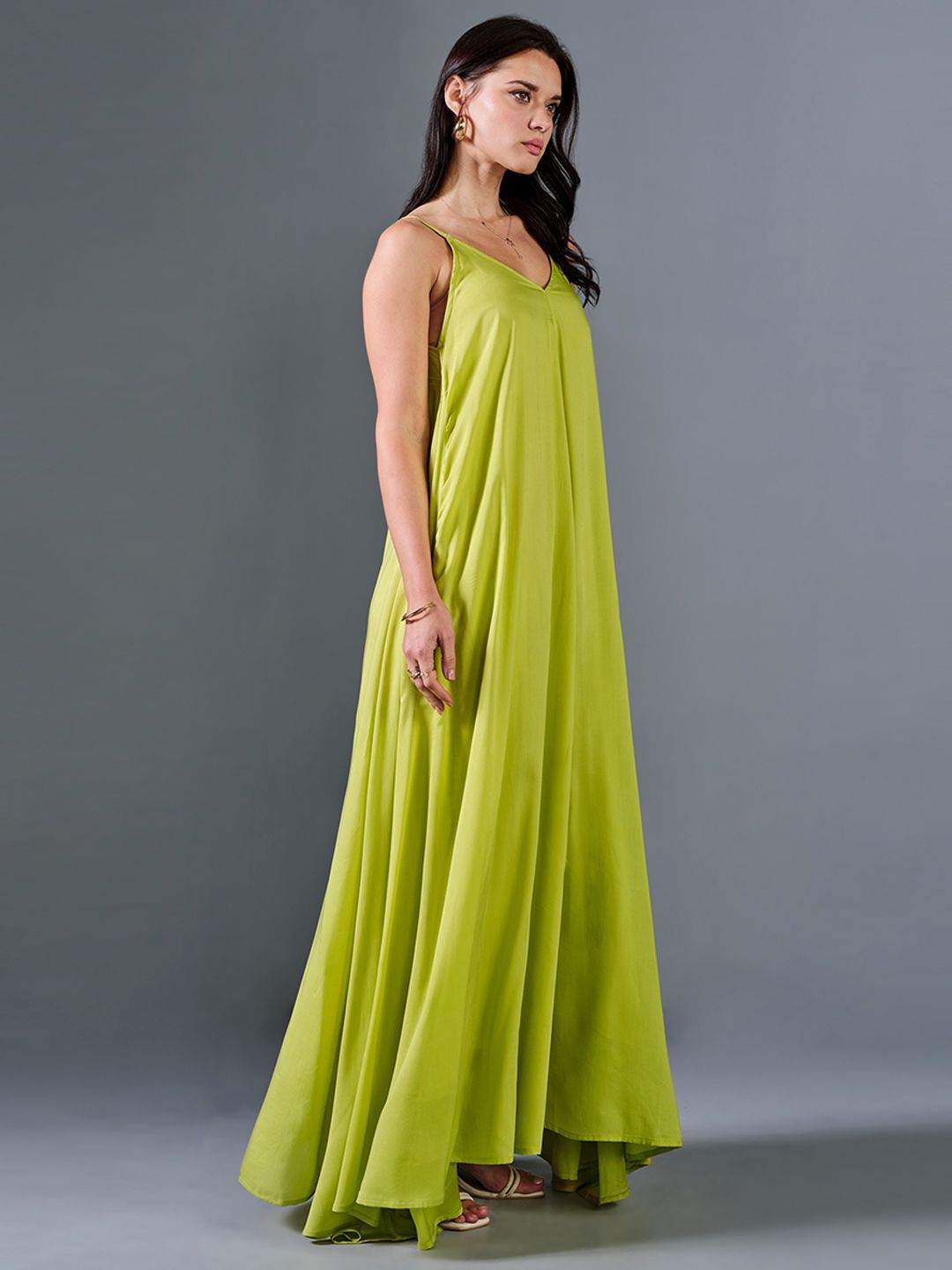 AND Shoulder Straps Sleeveless Maxi Dress