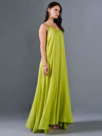 AND Shoulder Straps Sleeveless Maxi Dress