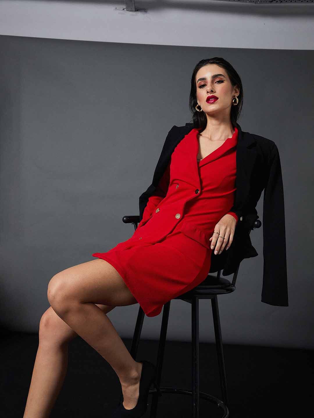 SASSAFRAS worklyf Shawl Collar Sheath Blazer Dress