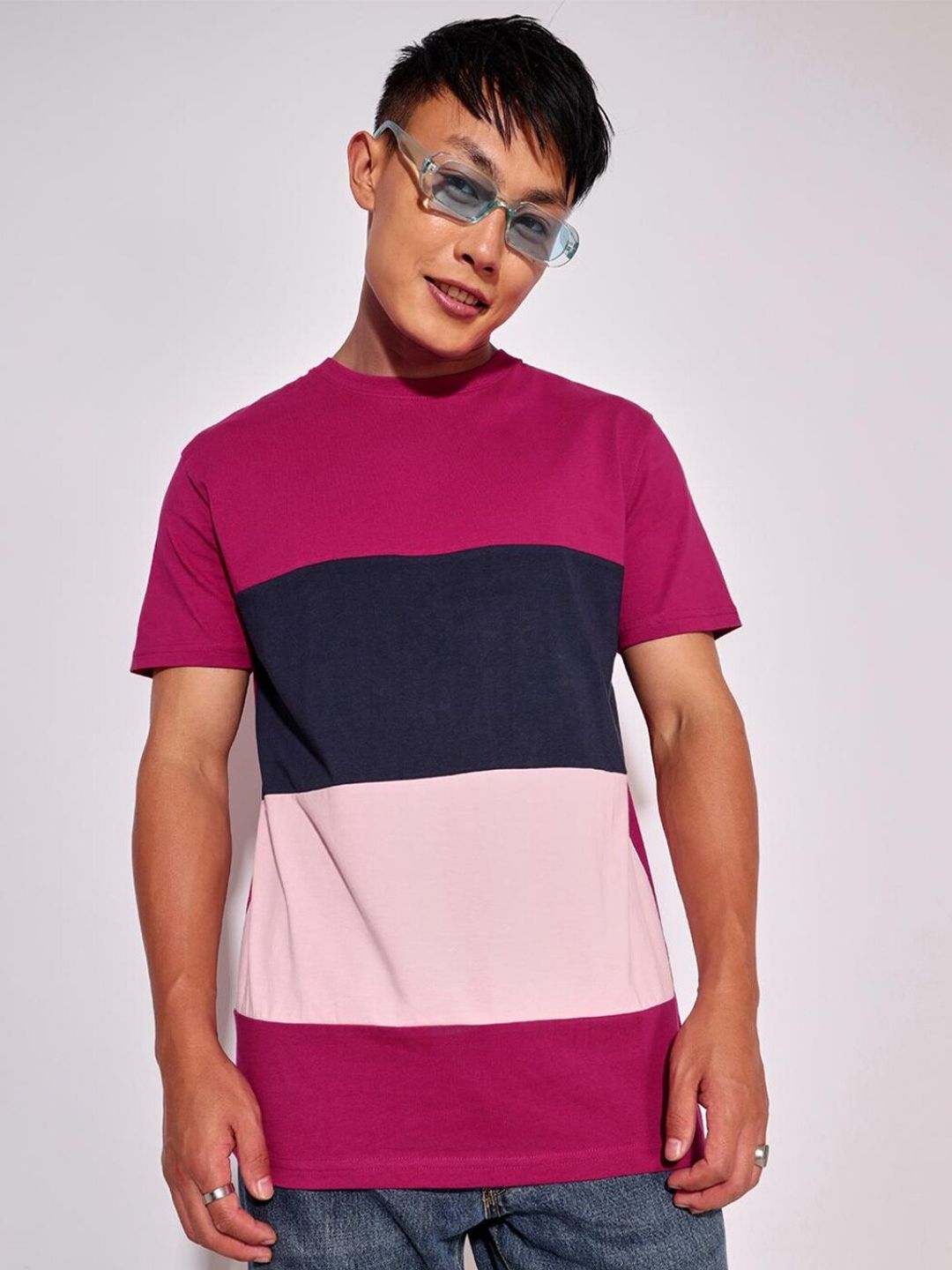 Bewakoof Men Colourblocked Pure Cotton T-shirt