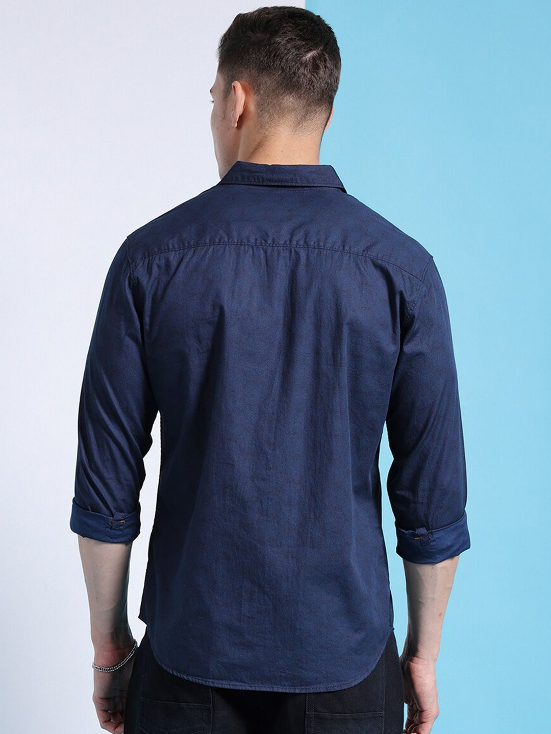The Indian Garage Co Spread Collar Slim Fit Abstract Printed Casual Pure Cotton Shirt
