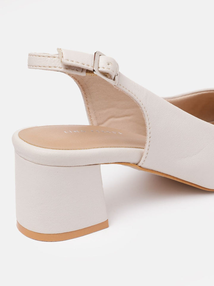 Lino Perros Pointed Toe Block Heel Mules