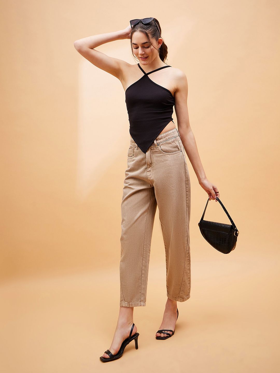 SASSAFRAS BASICS Halter Neck Sleeveless Cotton Top