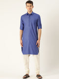 SOJANYA Men Blue Solid Pathani Kurta