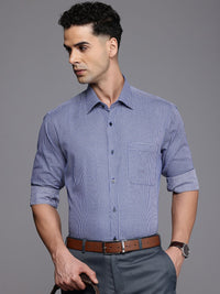 Raymond Self Design Slim Fit Opaque Pure Cotton Formal Shirt