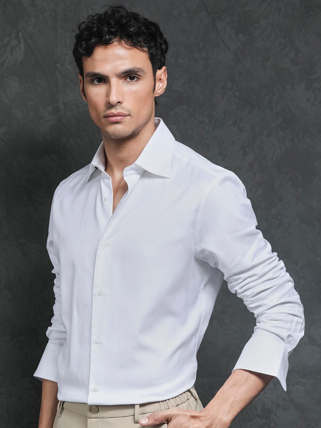 RARE RABBIT Men Ruther Slim Fit Cotton Shirt