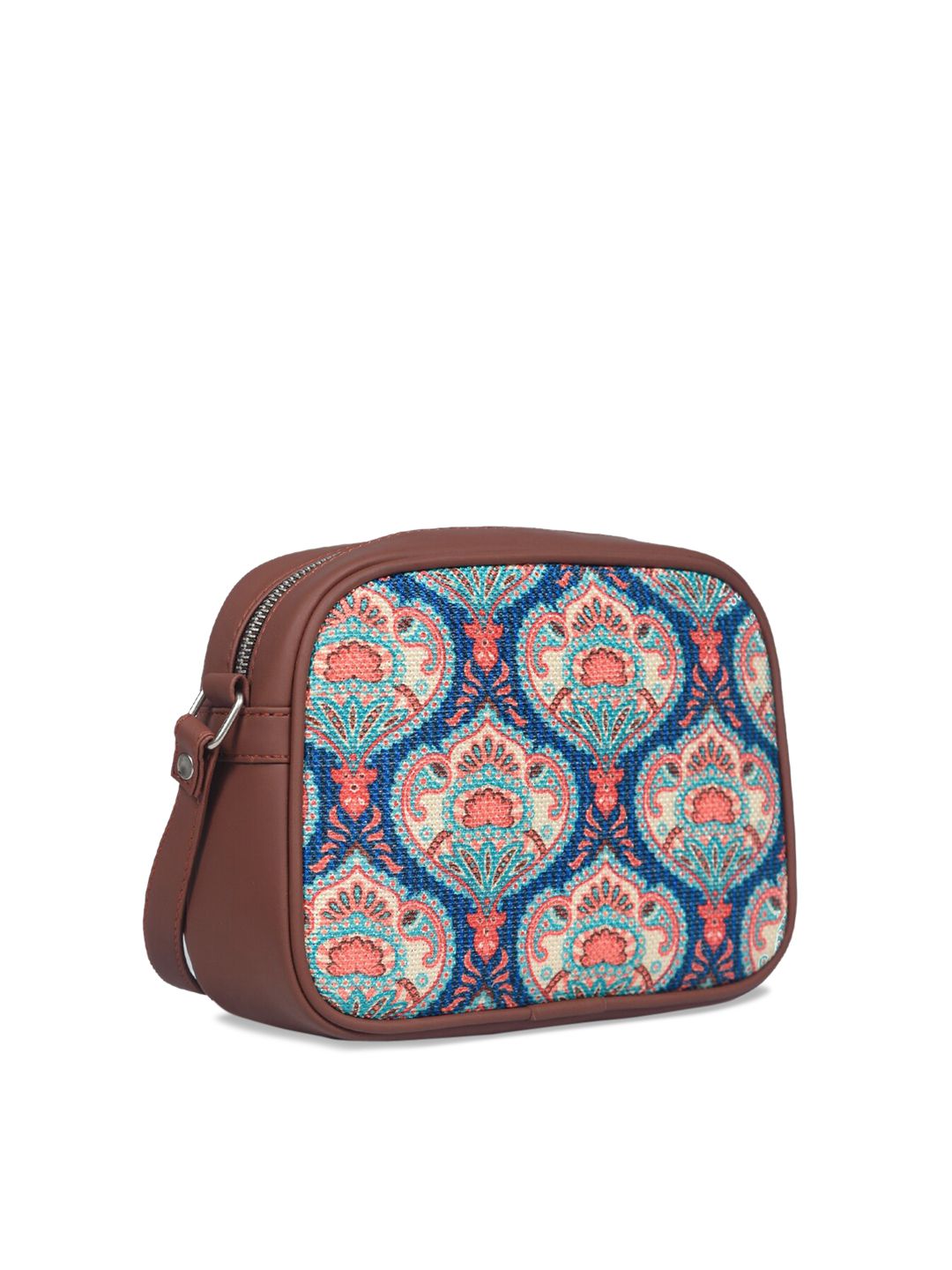 ZOUK Blue Women Ethnic Motifs Printed Structured Sling Bag