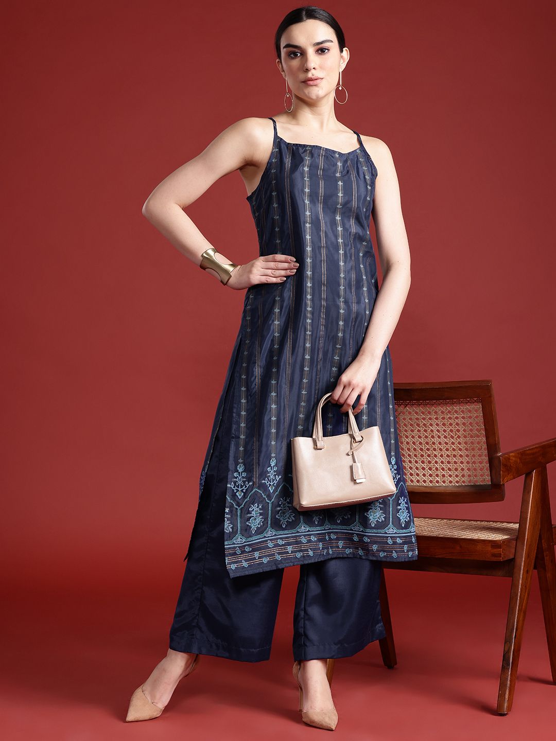 Anouk Printed Regular Kurta with Palazzos