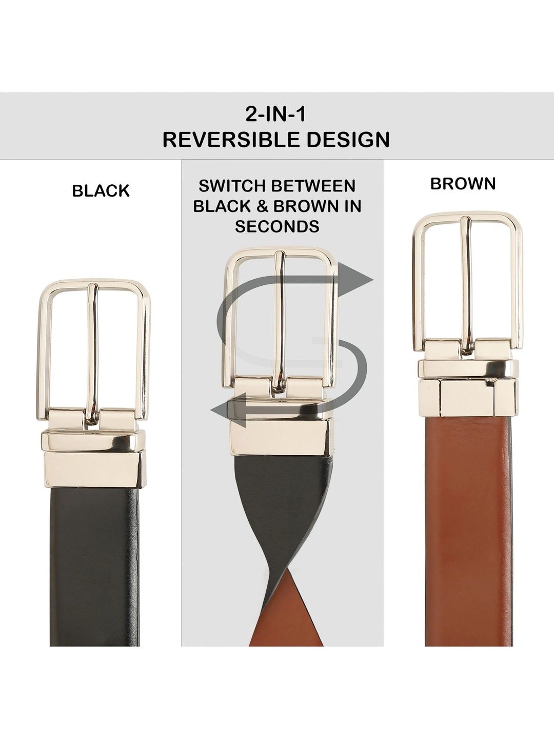 Teakwood Leathers Men Leather Reversible Belt