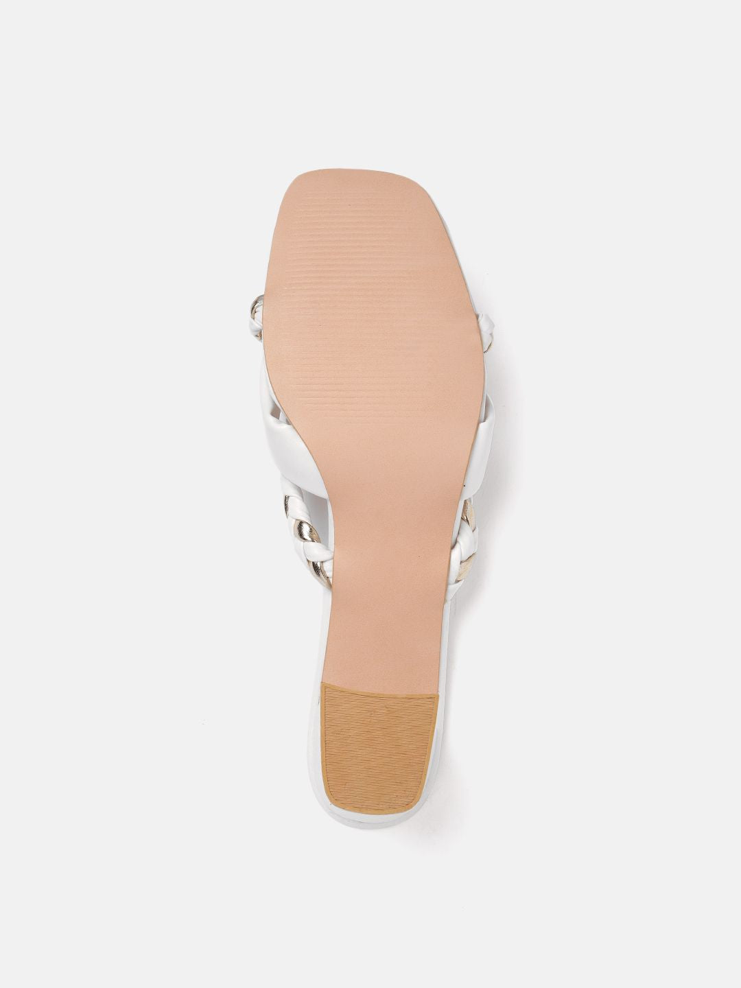 DressBerry Women Braided Block Heels with Knot Detail