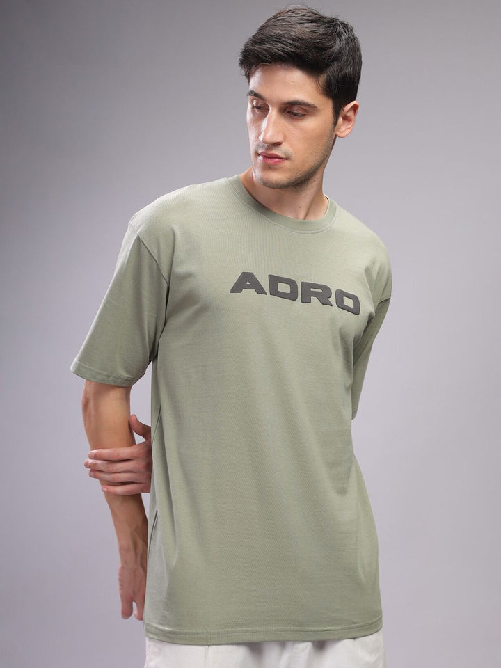 ADRO Men Typography Applique T-shirt