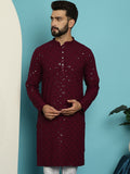 SOJANYA Dihiasi Kolar Mandarin Kurta Lurus Kapas Tulen
