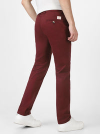 Urbano Fashion Men Maroon Slim Fit Solid Chinos