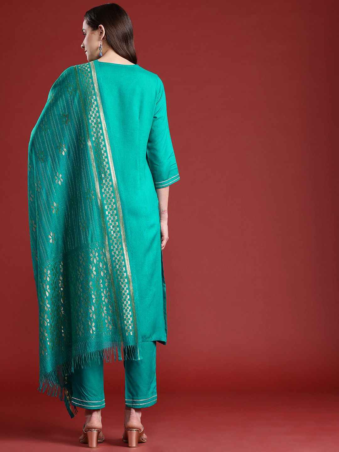 Anouk Regular Kurta with Trousers & Dupatta