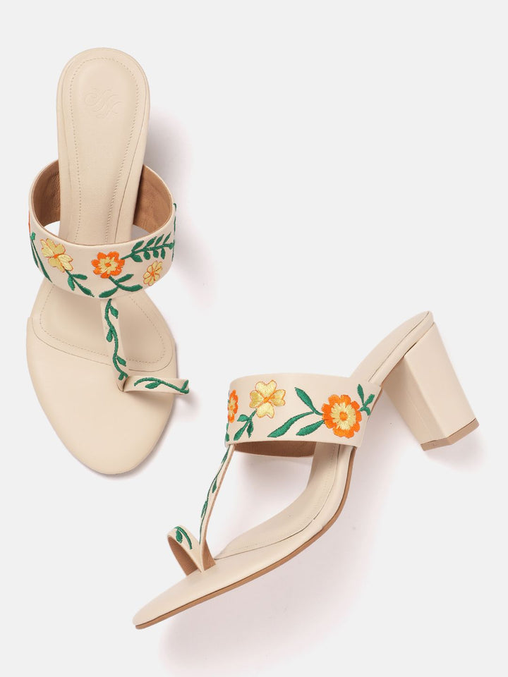 House of Pataudi Ethnic Embroidered Block Heels