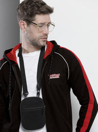 The Indian Garage Co Men Black Hooded Sweatshirt