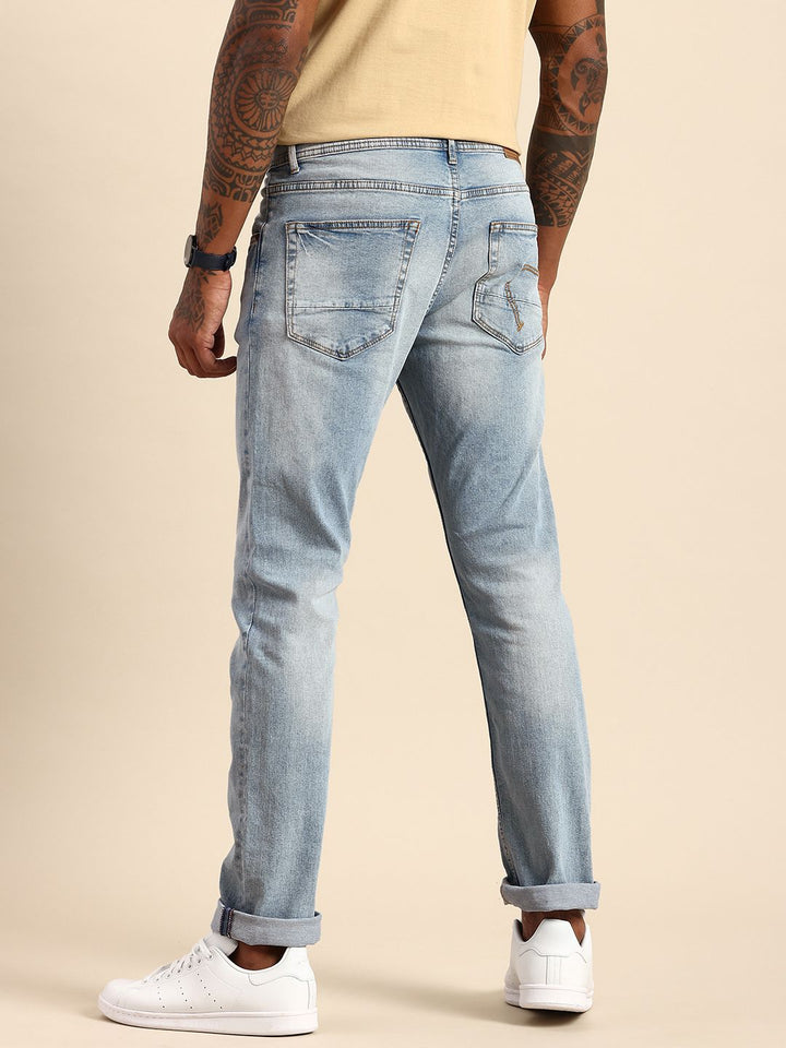 Being Human Men Straight Fit Light Fade Stretchable Jeans