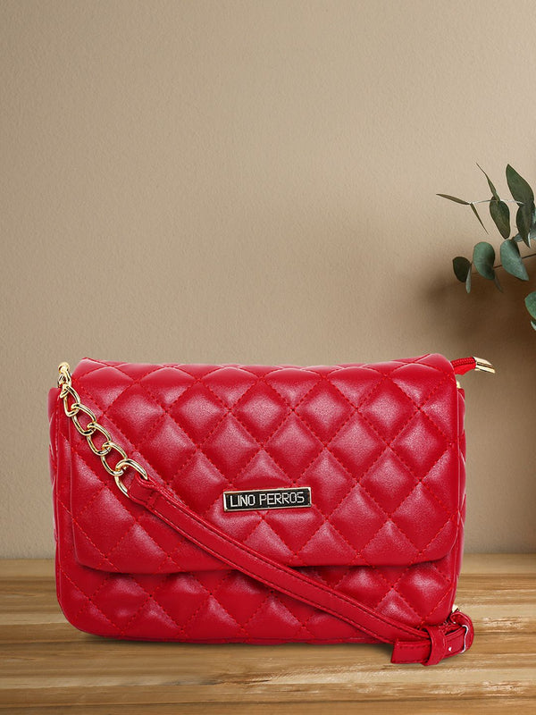 Lisa Haydon for Lino Perros Red Quilted Sling Bag