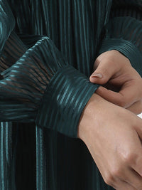 W Self Design Striped Fit & Flare Dress