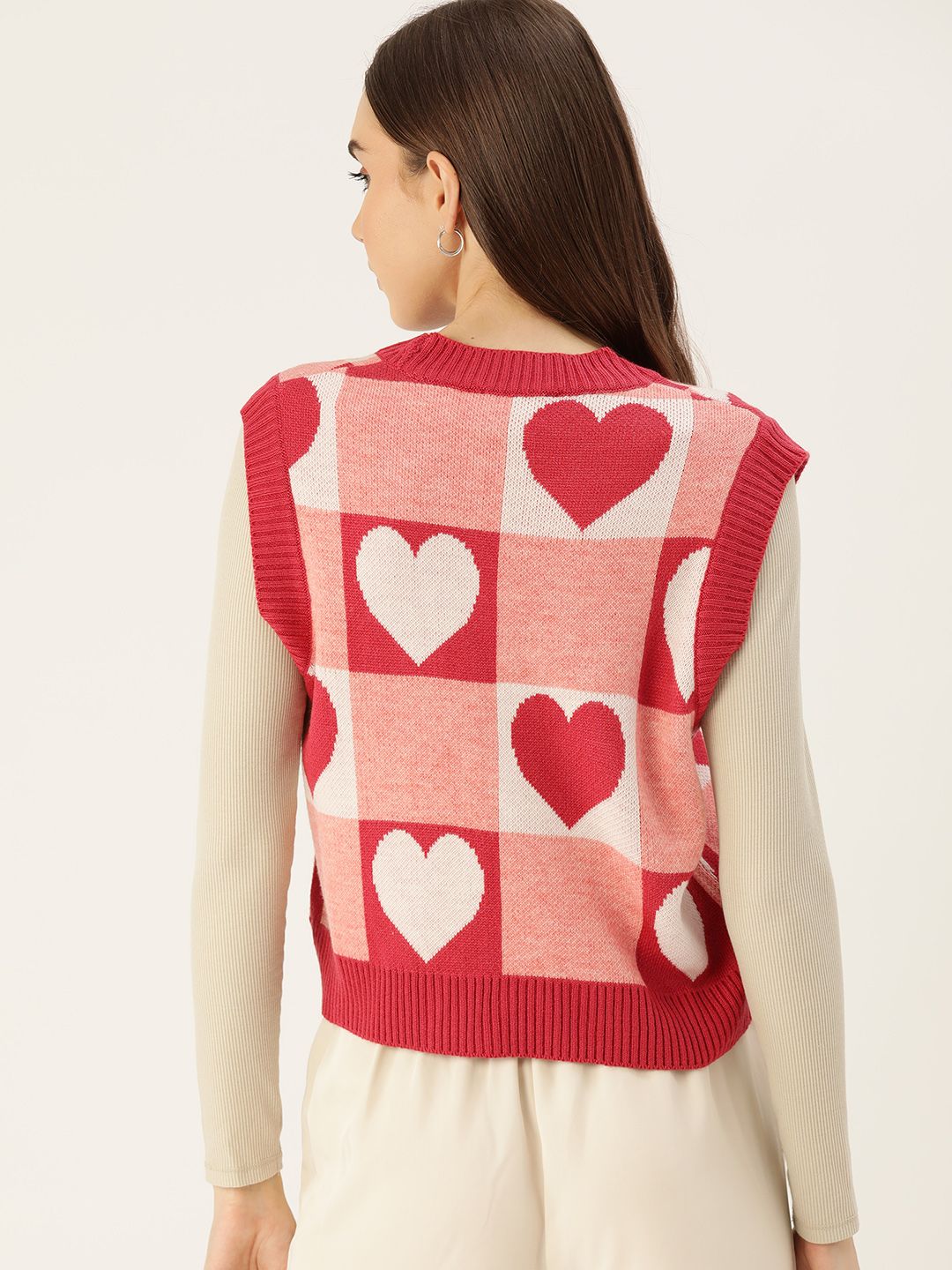 DressBerry Printed Sweater Vest