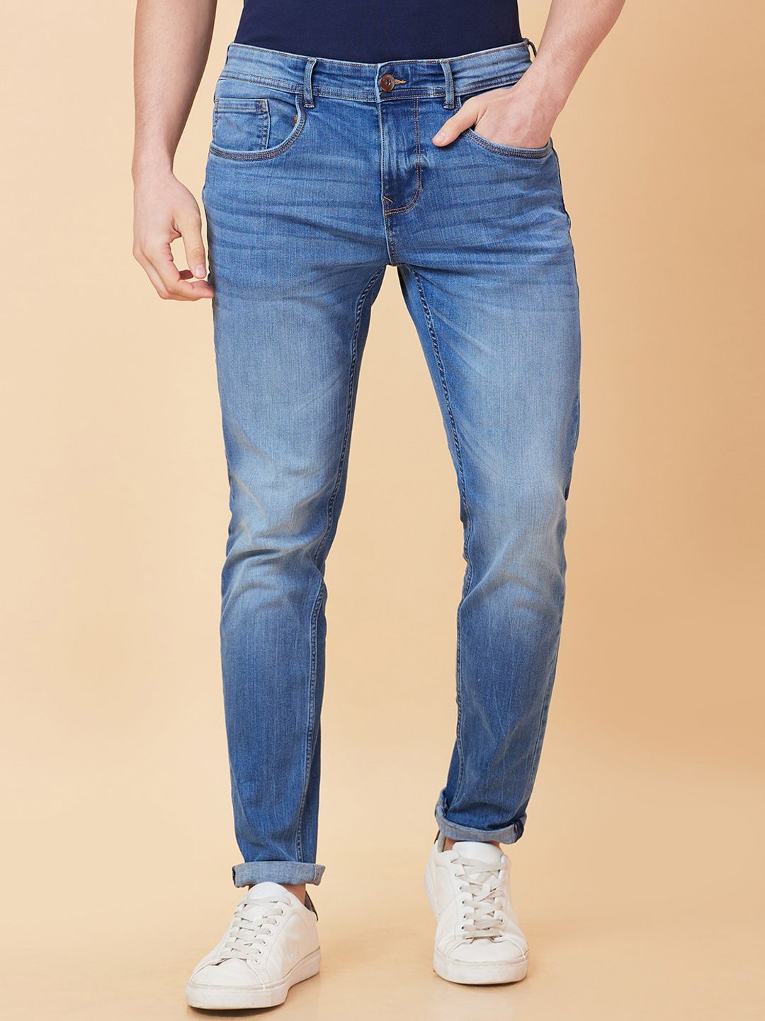 Being Human Men Slim Fit Clean Look Heavy Fade Stretchable Jeans