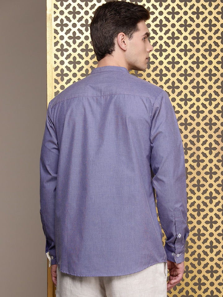 House of Pataudi Band Collar Rozana Kurta