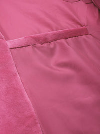 all about you Notched Lapel Collar Velvet Finish Overcoat
