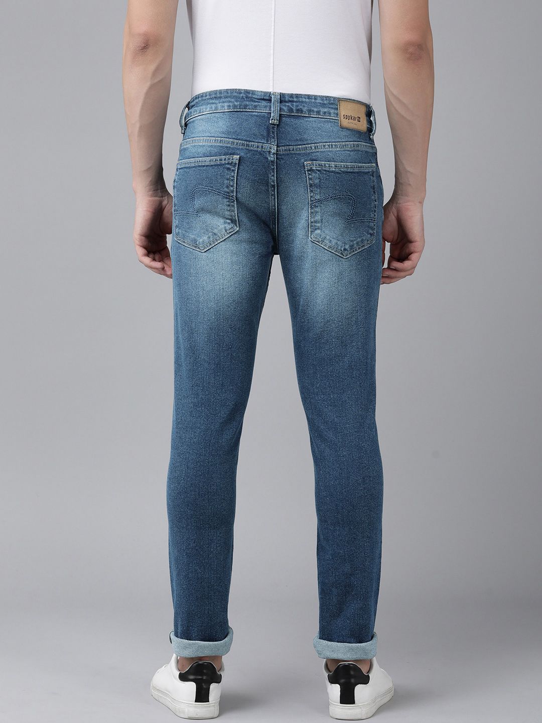 SPYKAR Men Slim Fit Low-Rise Heavy Fade Stretchable Jeans