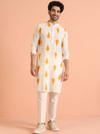 KISAH Men Printed Regular Kurta with Trousers Set