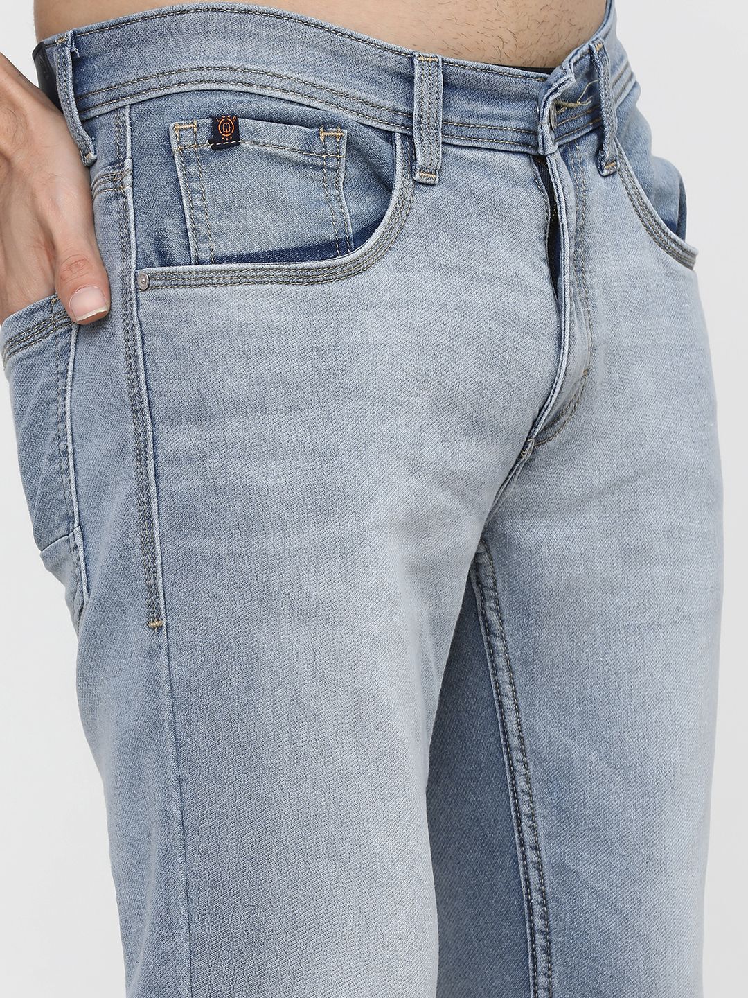 LOCOMOTIVE Men Super Slim Fit Light Fade Clean Look Stretchable Jeans