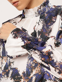 DressBerry Abstract Affection Printed Bell Sleeve Top
