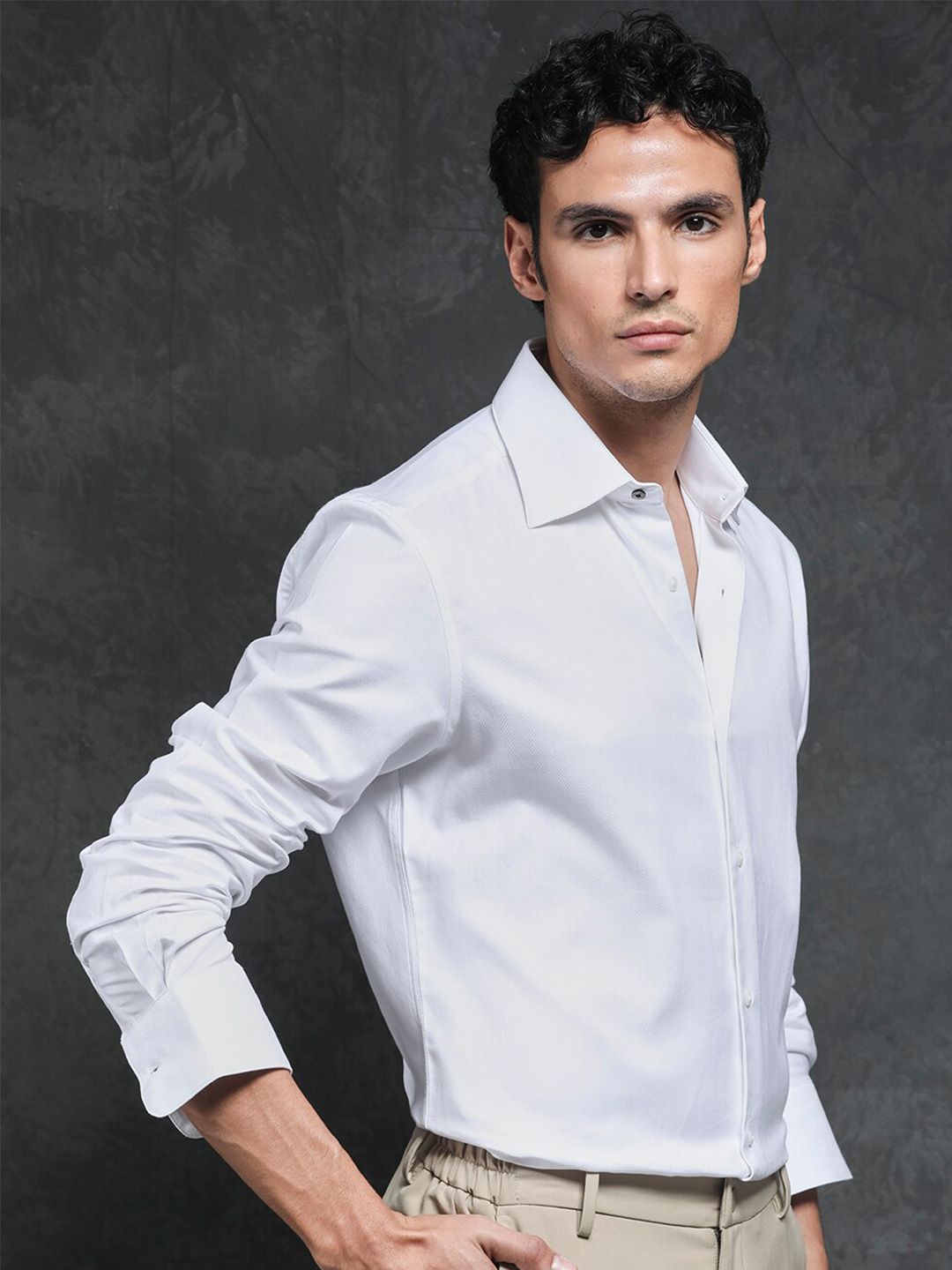 RARE RABBIT Men Ruther Slim Fit Cotton Shirt